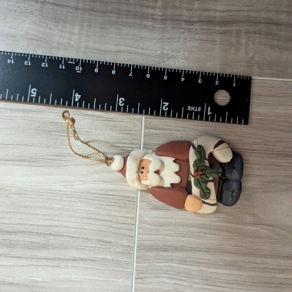 Christmas Tree Holiday Ornament, Santa Claus, Red/White, handmade craft decor - Picture 3 of 5